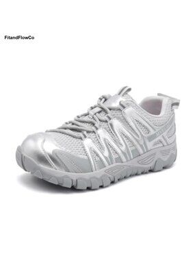 Breathable Mesh Lace-Up Trail Sneakers Non-Slip Everyday Walking